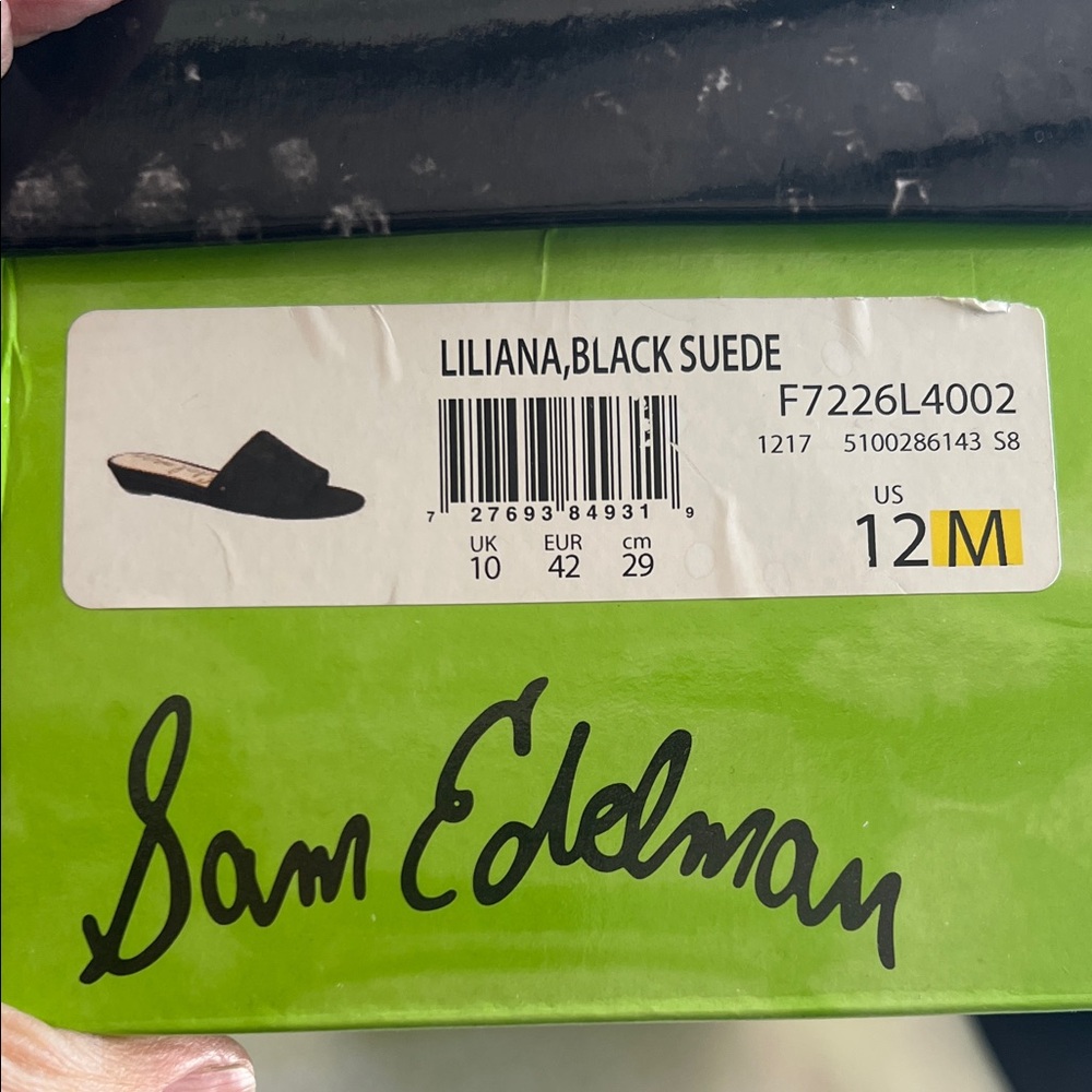 Sam Edelman Black Suede Slide Sandals - Picture 3 of 5